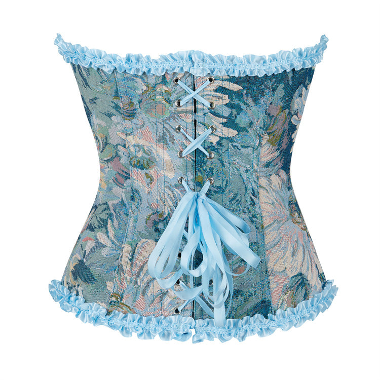 Blue Lace Body Tie Ladies Shapewear 69A643