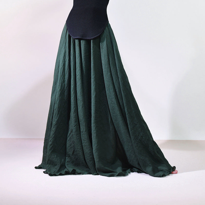 Cotton and Linen A-shaped Skirt Female 69A690