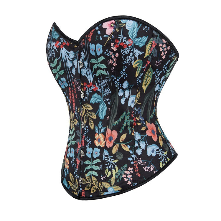 Flowers and Plants Pattern Glue Bone Court Shapewear 69A654