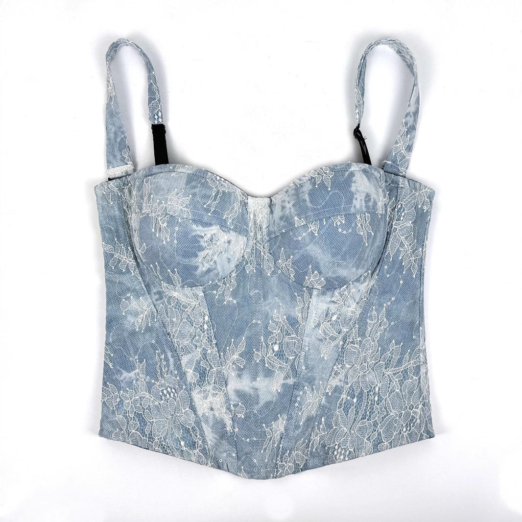 Denim Suspender Tube Top 69A747