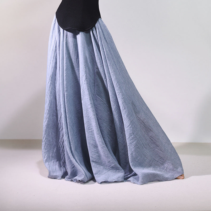 Cotton and Linen A-shaped Skirt Female 69A690