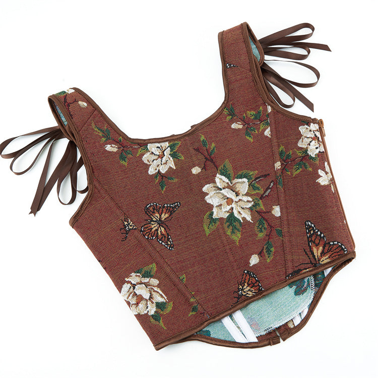 Court Tube Top with Suspenders and Fishbone Corset 69A926