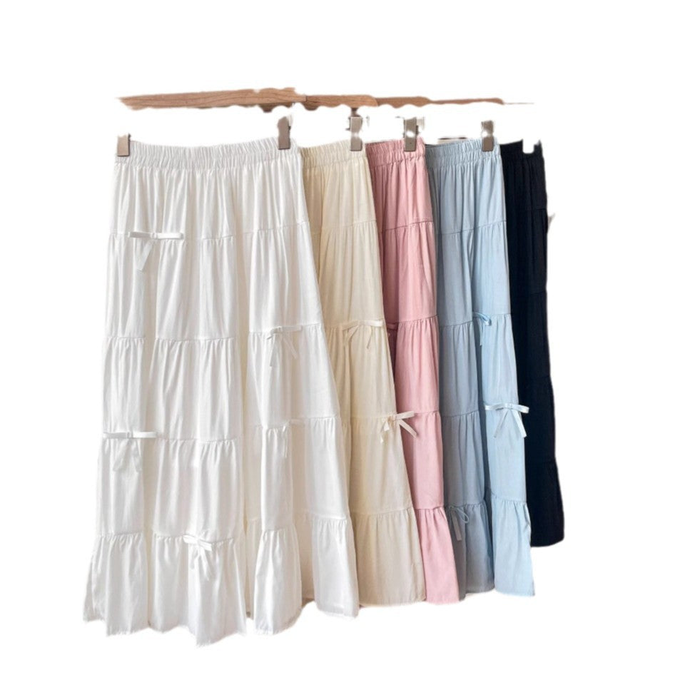 White Bow Cake Skirt Women 69A920