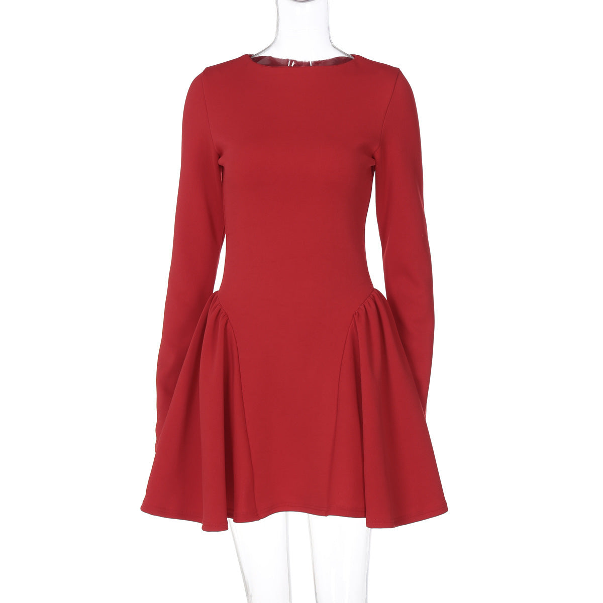 Slim Fit Solid Color Dress Women