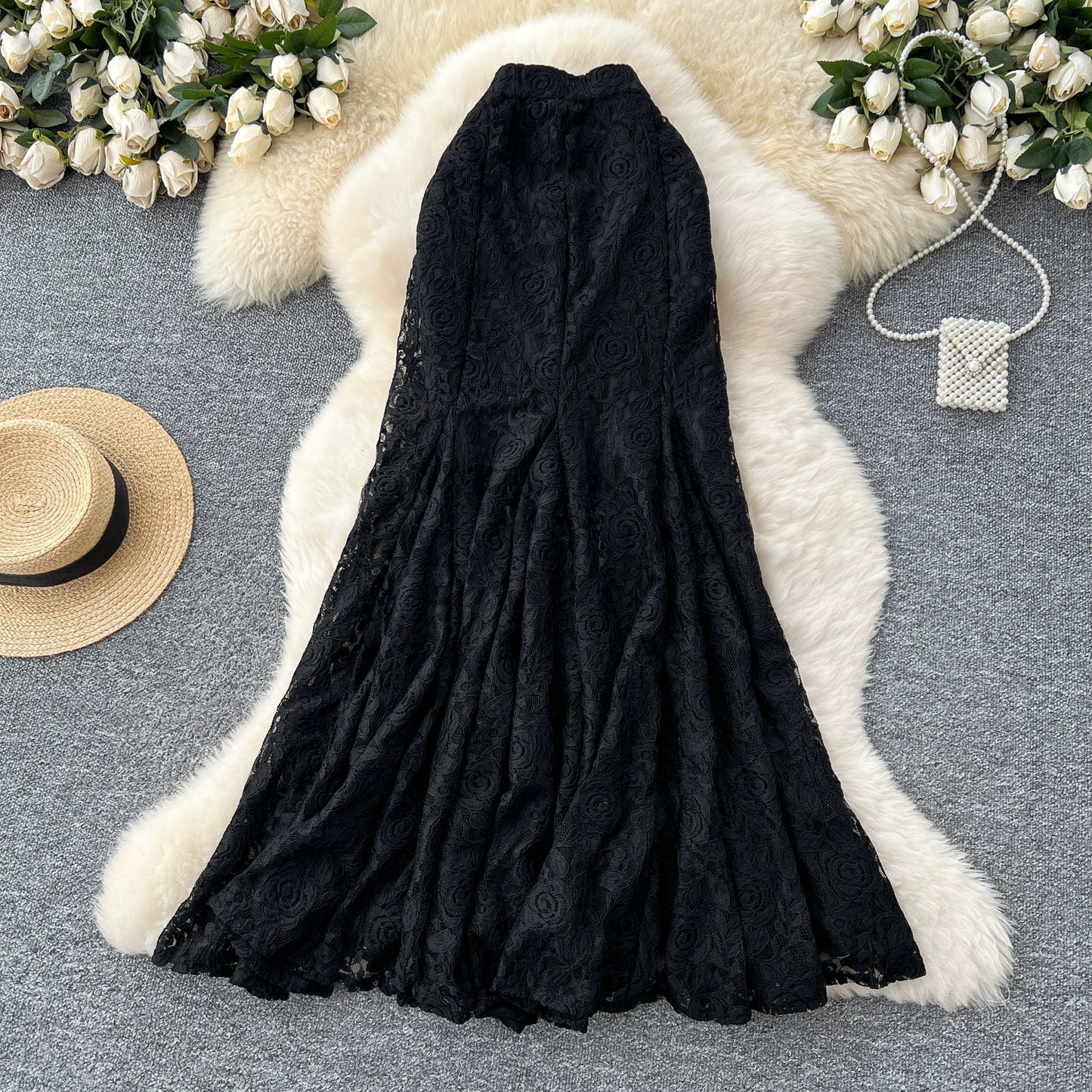 Lace Hip Skirt Female Fishtail Mid-length Skirt 69A695