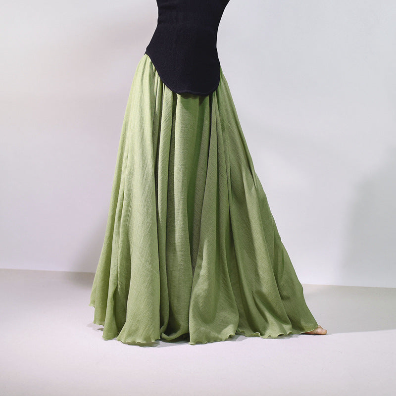 Cotton and Linen A-shaped Skirt Female 69A690