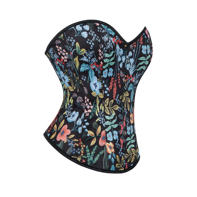 Flowers and Plants Pattern Glue Bone Court Shapewear 69A654