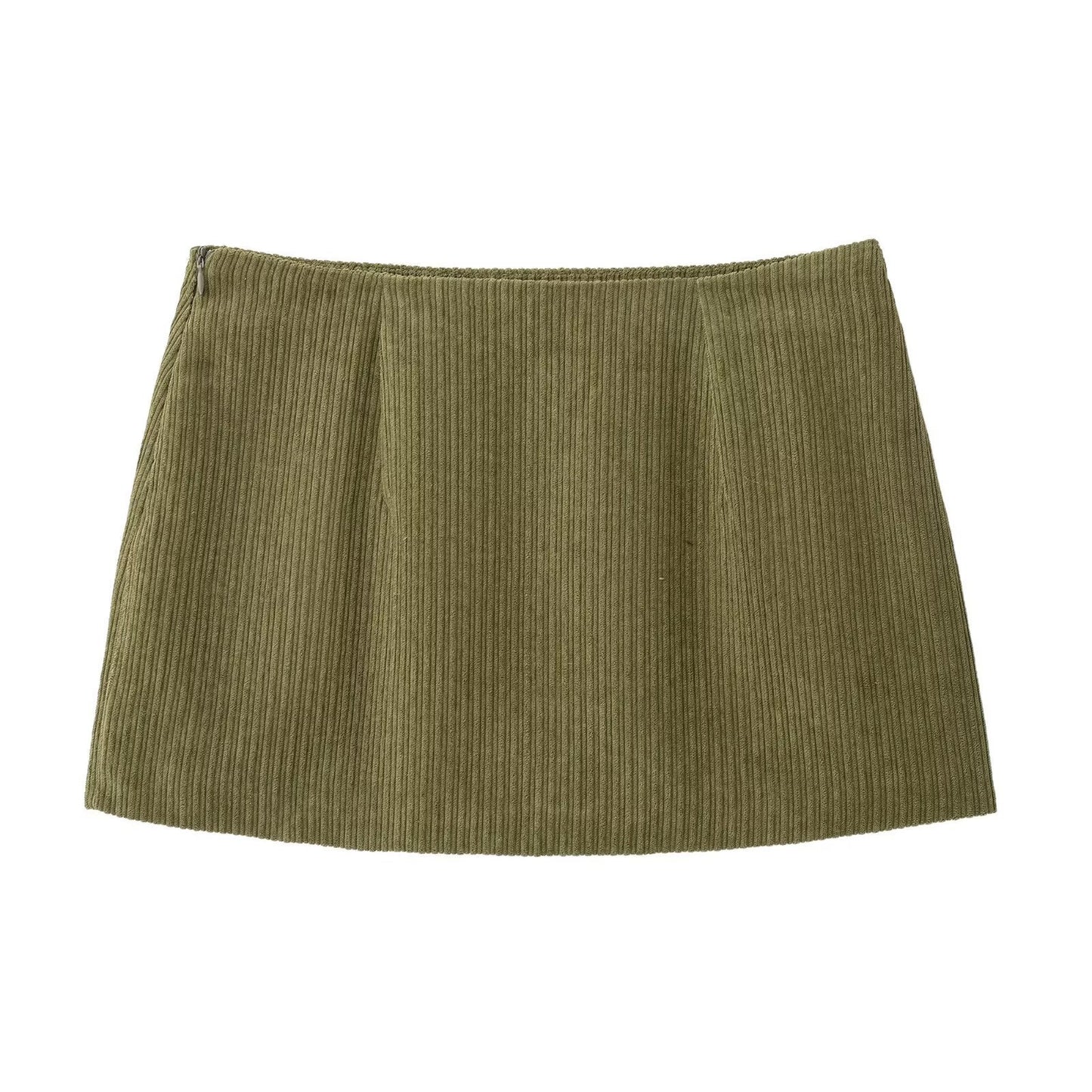 Corduroy Short Jacket Short Skirt Set SA348