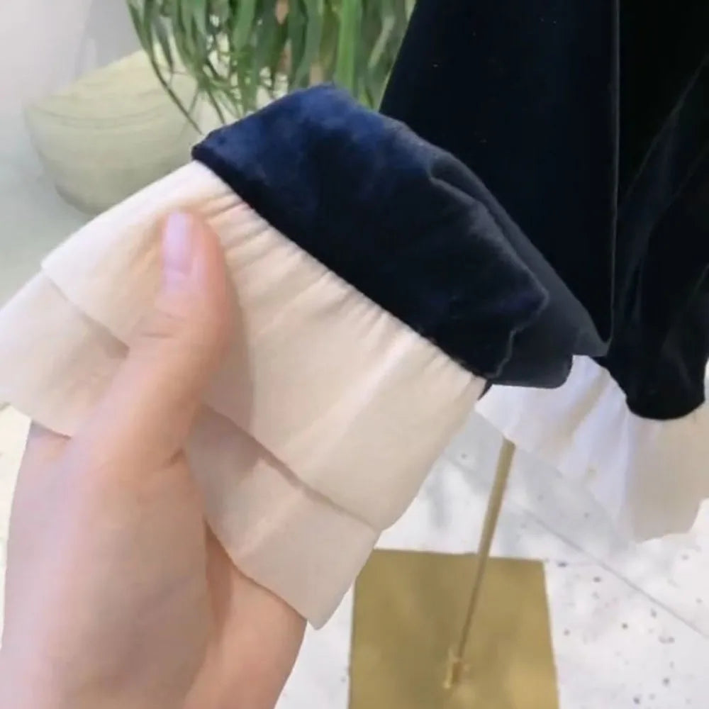 Gentle Unique Celebrity Velvet French Shirt