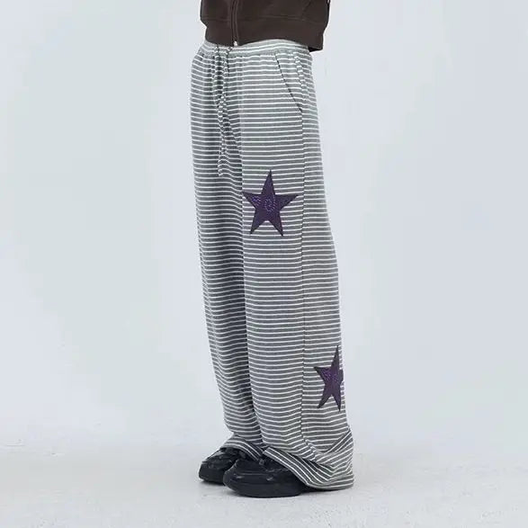 Purple Star Patchwork Soft Straight Pants SA247/SA269