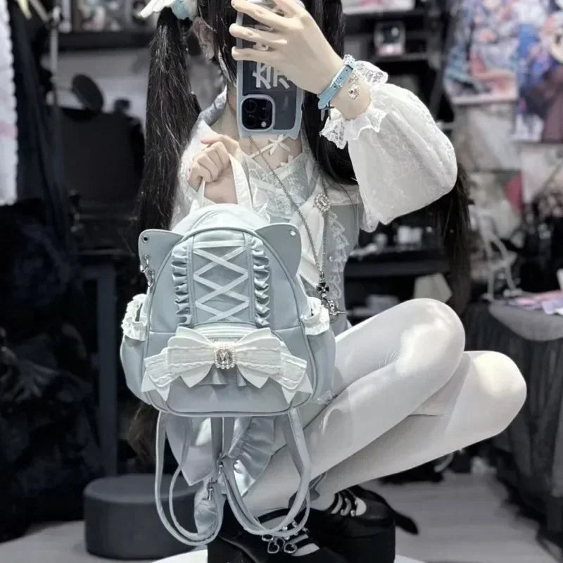 Japanese Ita Mochila Lace Cat's Ear School Bag SA248