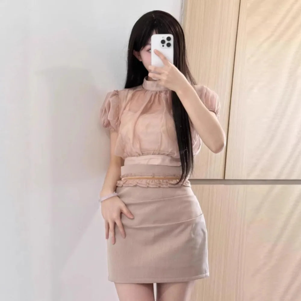 Kuzuwata Chiffon Puff Sleeve Shirt