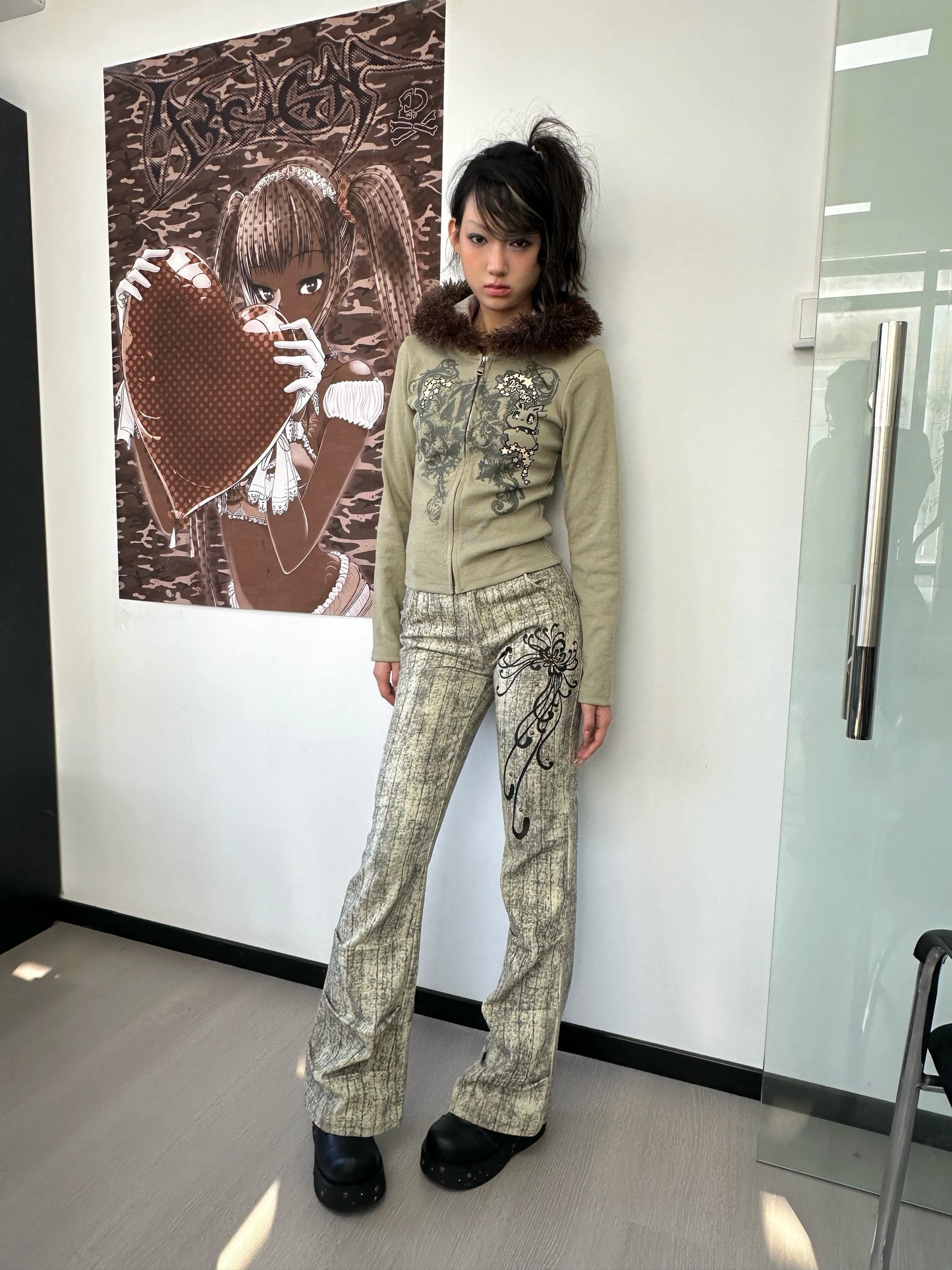Fur Hooded Cardigan Vintage Harajuku Knitted Jacket SA151