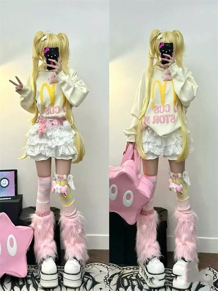 Japanese Pumpkin Puffy Cake Soft Girl Skirts SA287