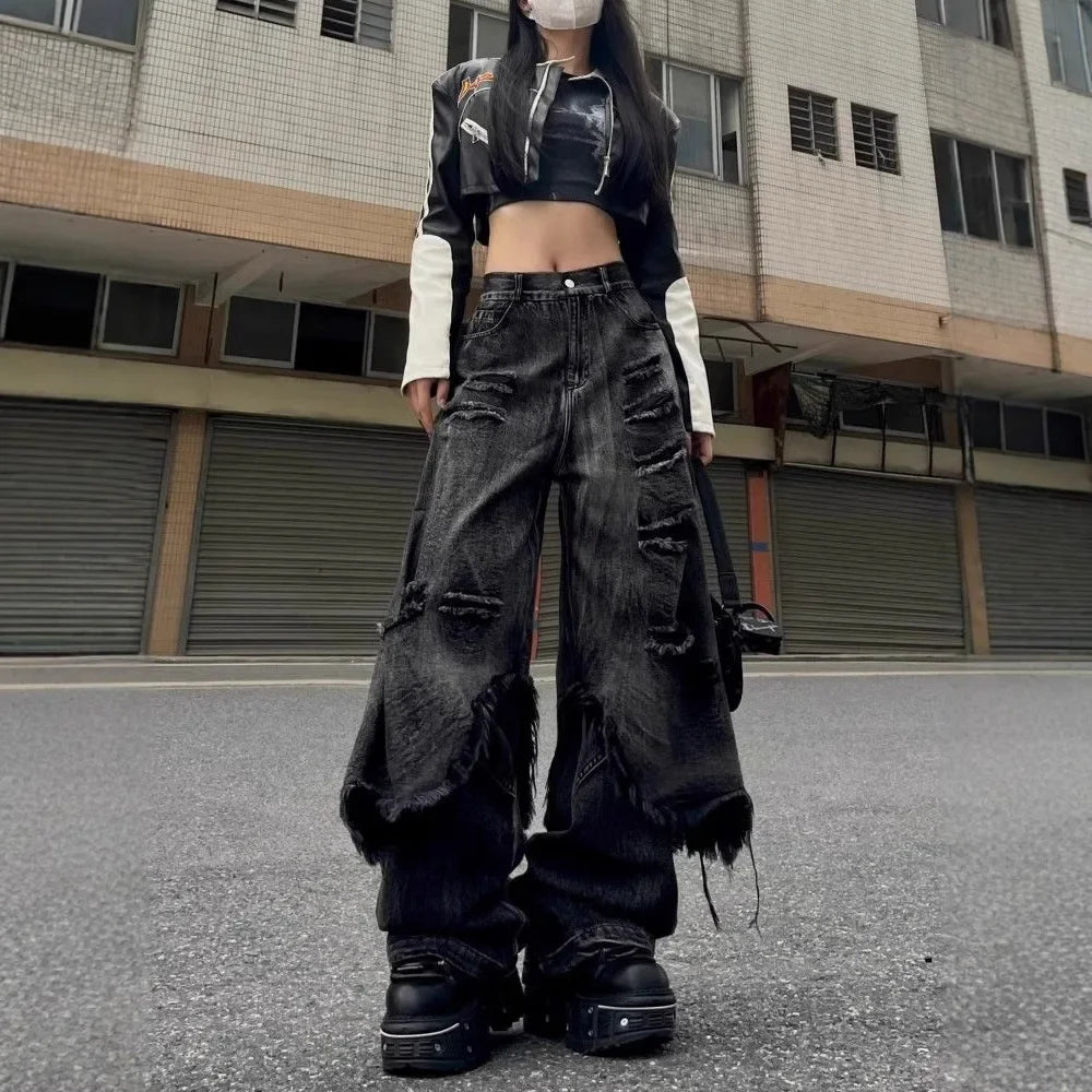 American Retro High Street Punk Casual Baggy Jeans SA244