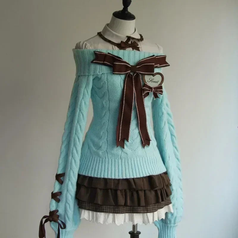Vintage High Street Slash Neck Knitted American Pullovers SA237