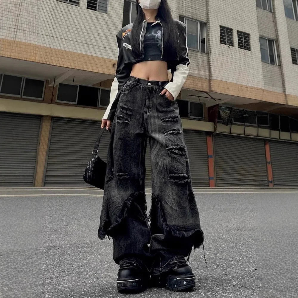 American Retro High Street Punk Casual Baggy Jeans SA244
