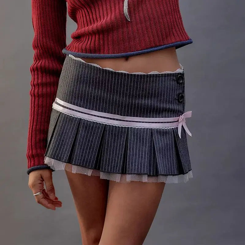 Y2k Harajuku Kwaii Lace Trim Mini Skirts SA285
