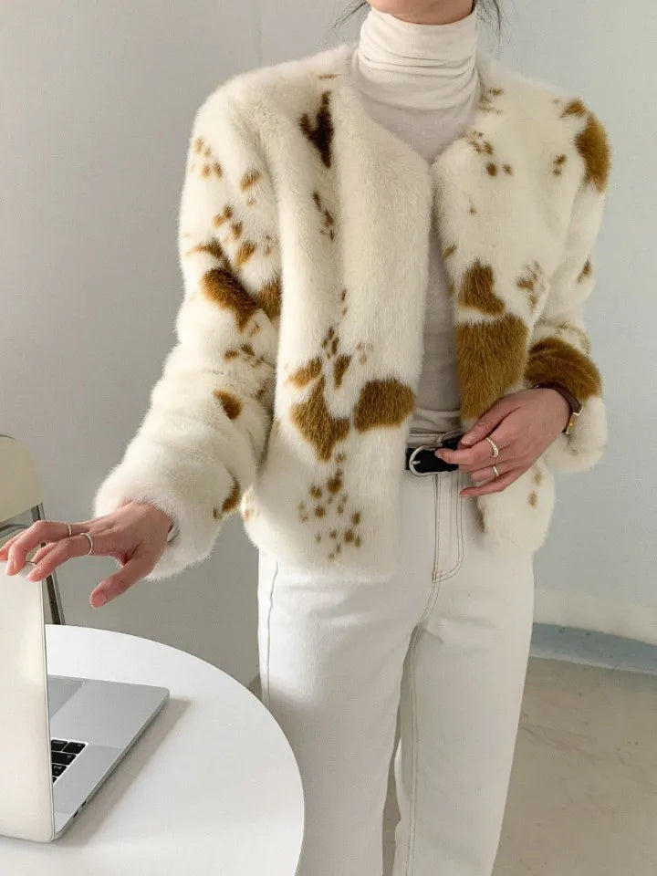 O Neck Panelled Print Women Clothing Jacket