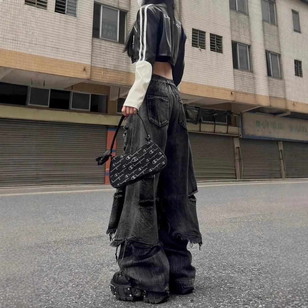American Retro High Street Punk Casual Baggy Jeans SA244
