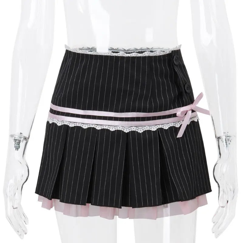 Y2k Harajuku Kwaii Lace Trim Mini Skirts SA285