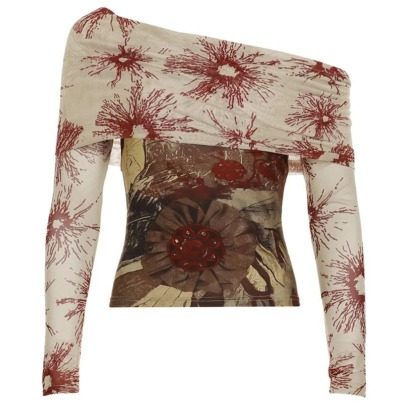 Vintage Mesh See Through Cropped Top SA204
