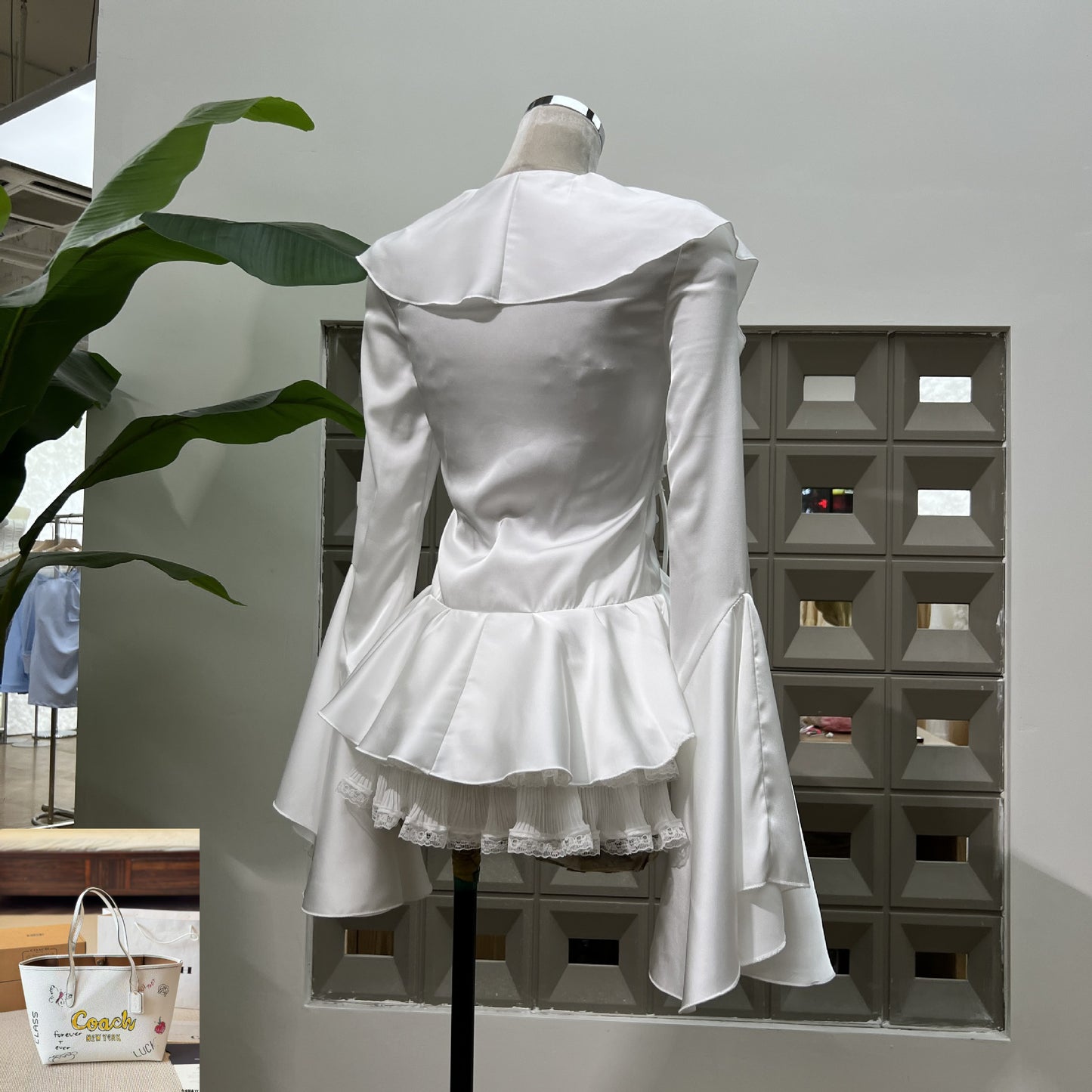 Long Sleeve Ruffle Edge Shirt Skirt Set SA373