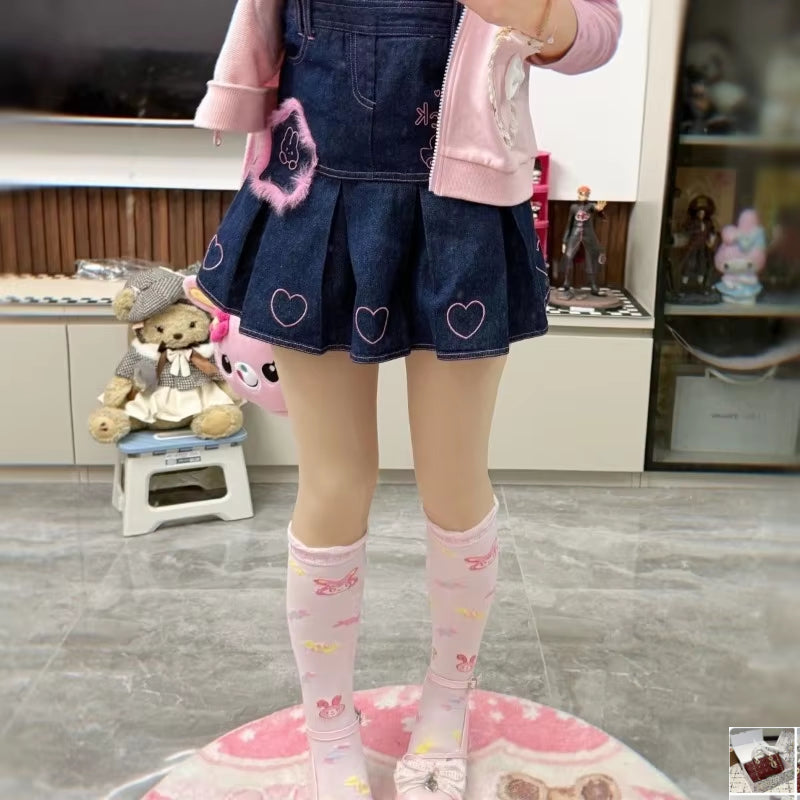 Japanese Cartoon Bunny Strawberry Print Lolita Stockings SA257