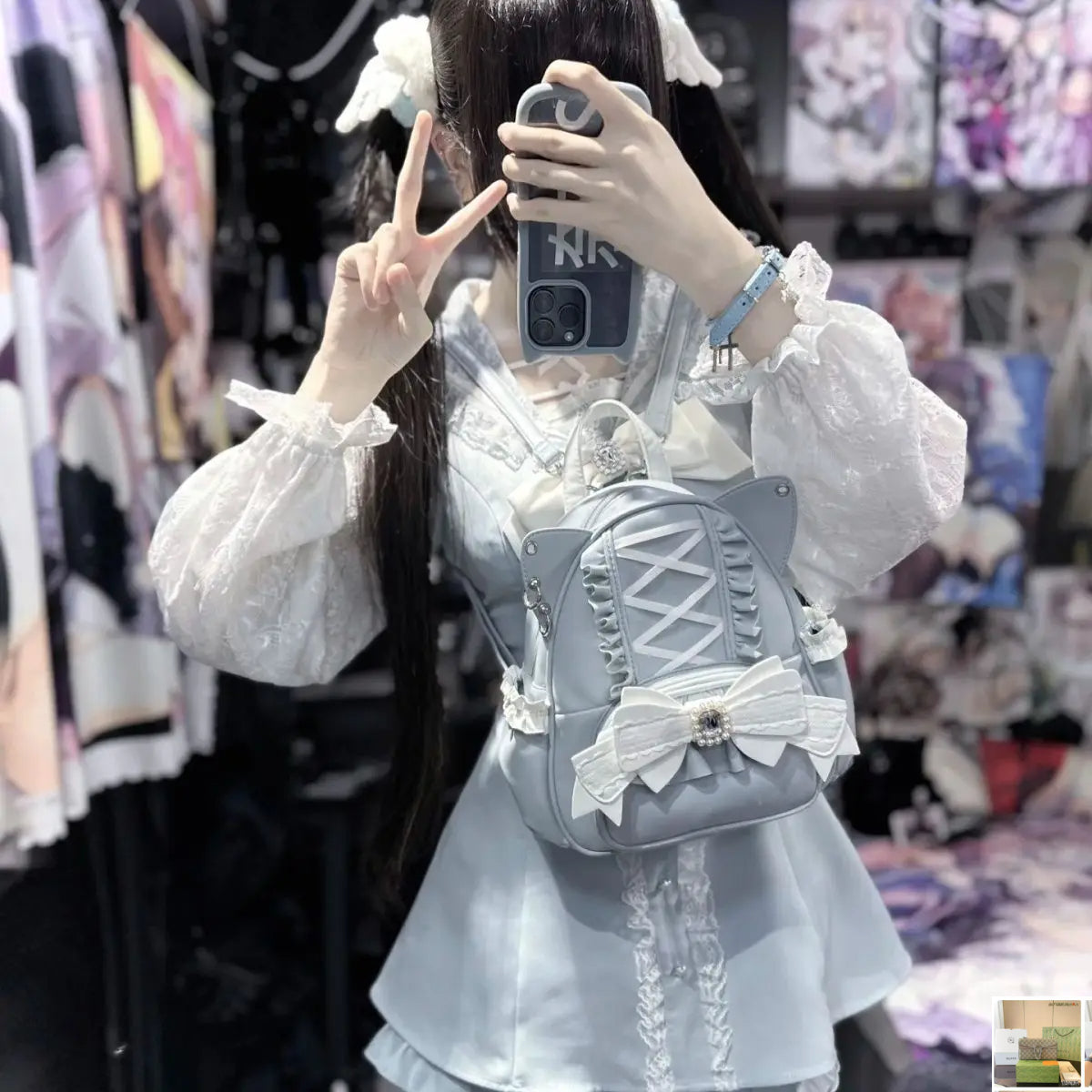 Japanese Ita Mochila Lace Cat's Ear School Bag SA248