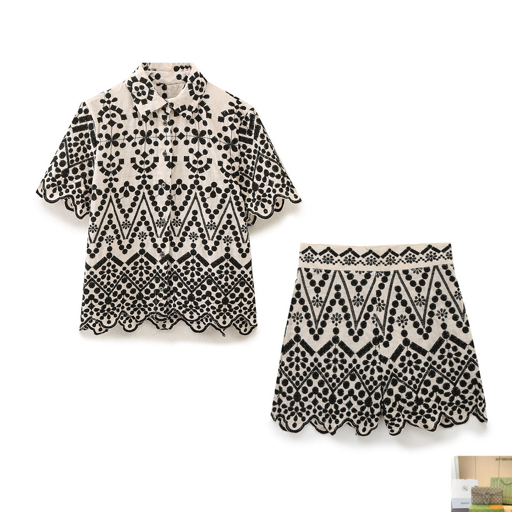 Embroidered Shirt Embroidered Shorts SA341