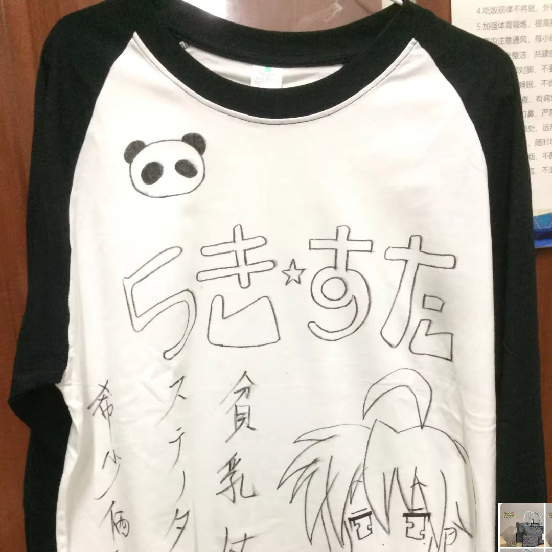 Japanese Cute Contrast Color Splicing Long Sleeve Tshirts sa179