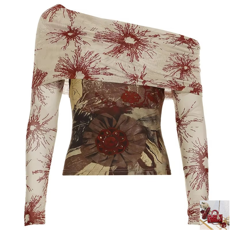 Vintage Mesh See Through Cropped Top SA204