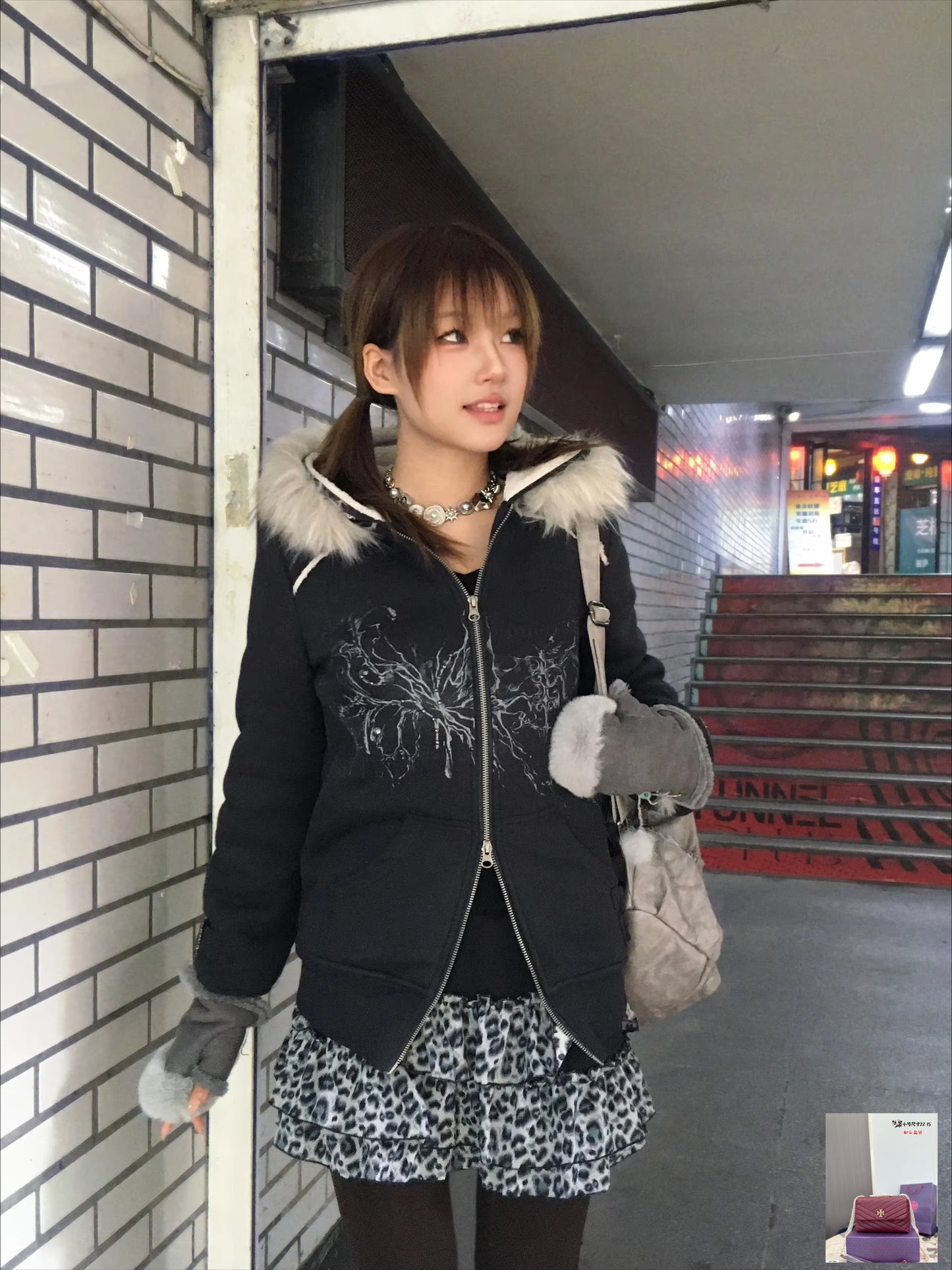 Grunge Aesthetics Tattoo Print Jacket SA152