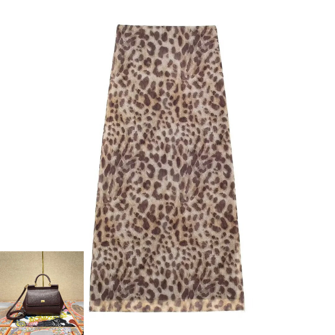 Animal Print Tube Top Printed Mesh Skirt SA346