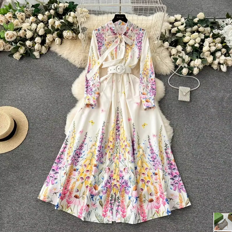 Elegant Tie Bow Neck Women Dresses SA121