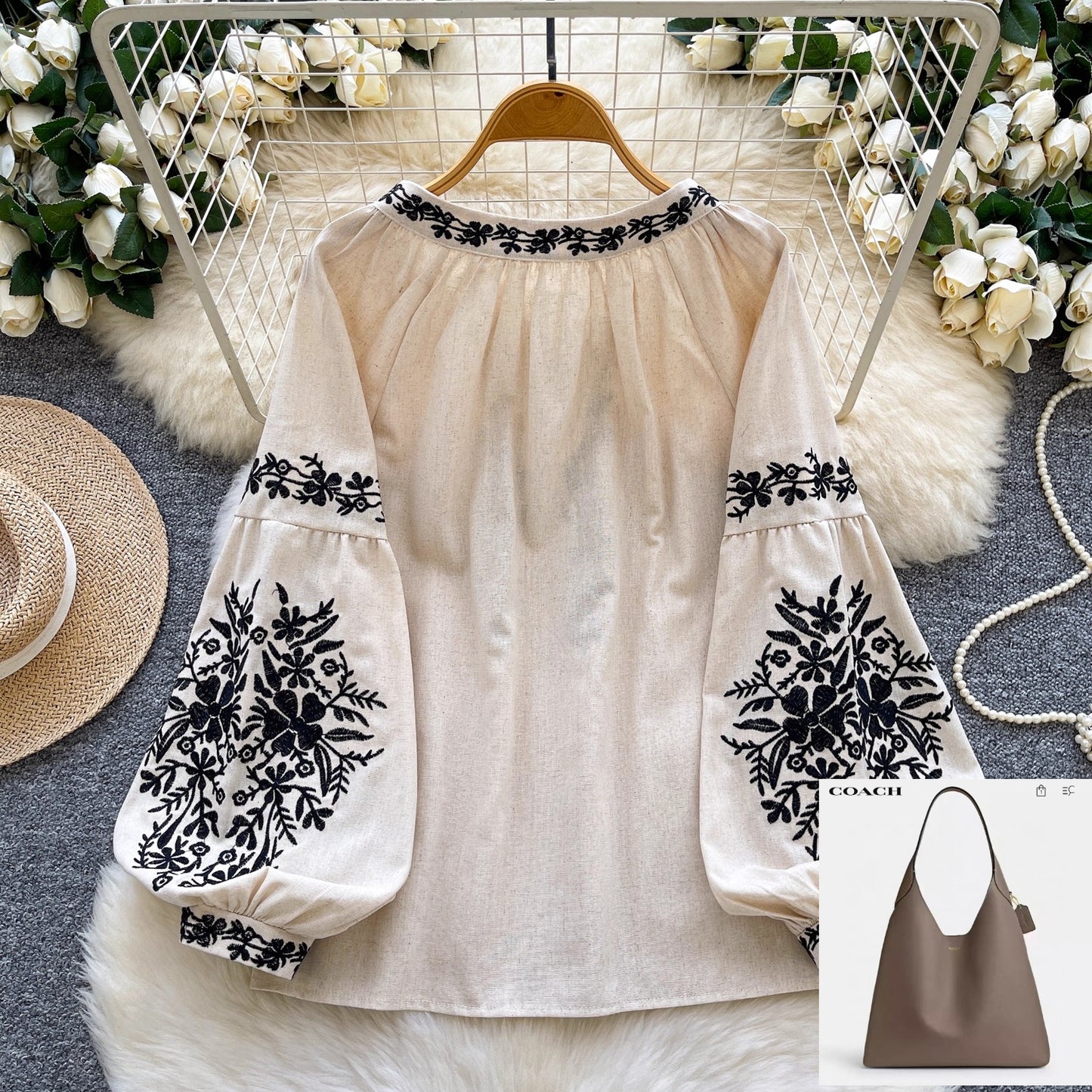 Roller Neck Lantern Sleeve Top SA453