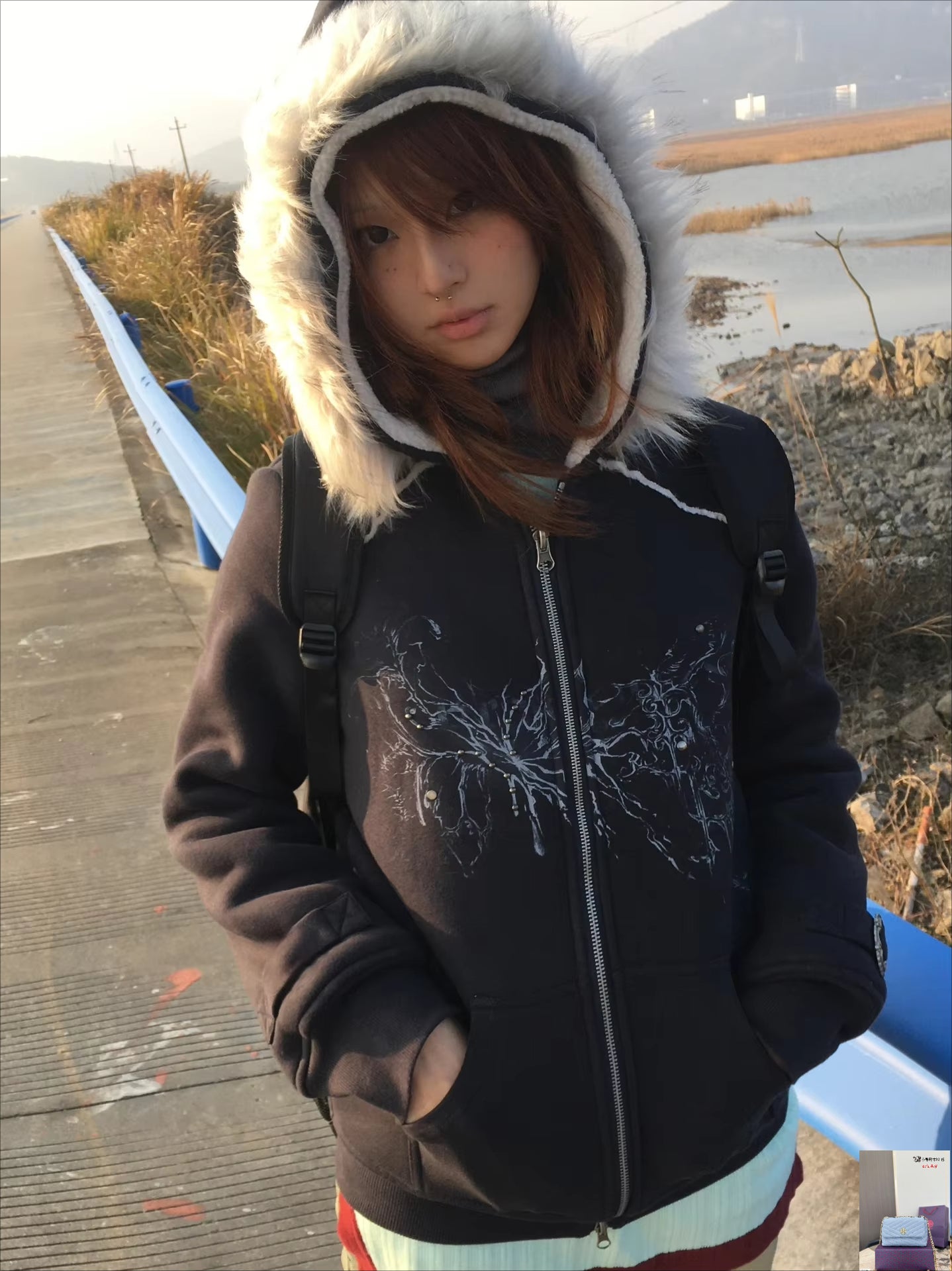 Grunge Aesthetics Tattoo Print Jacket SA152