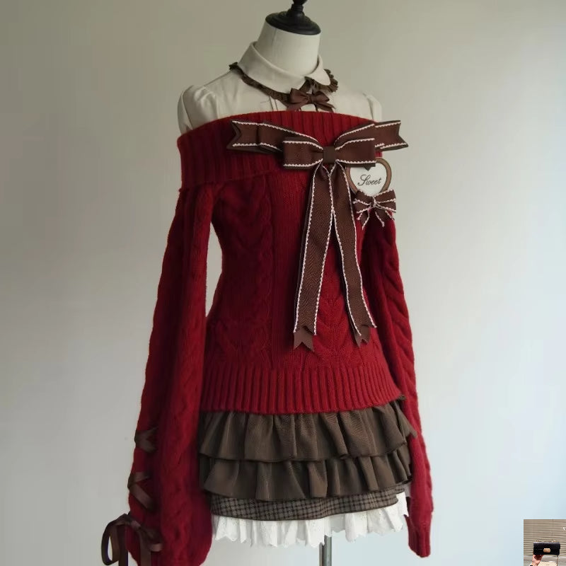 Vintage High Street Slash Neck Knitted American Pullovers SA128