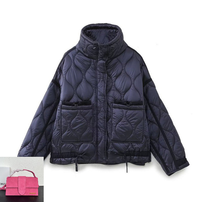 Stand-up Collar Pocket Jacket Cotton-padded Jacket SA544