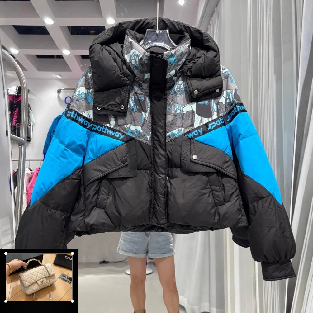 Short Printed Down Jacket for Women SA445