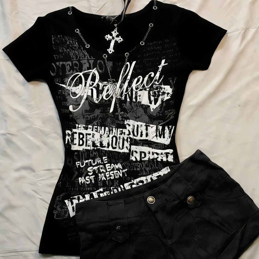Black Short Sleeve T-shirt SA913