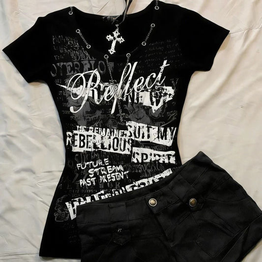 Black Short Sleeve T-shirt SA913