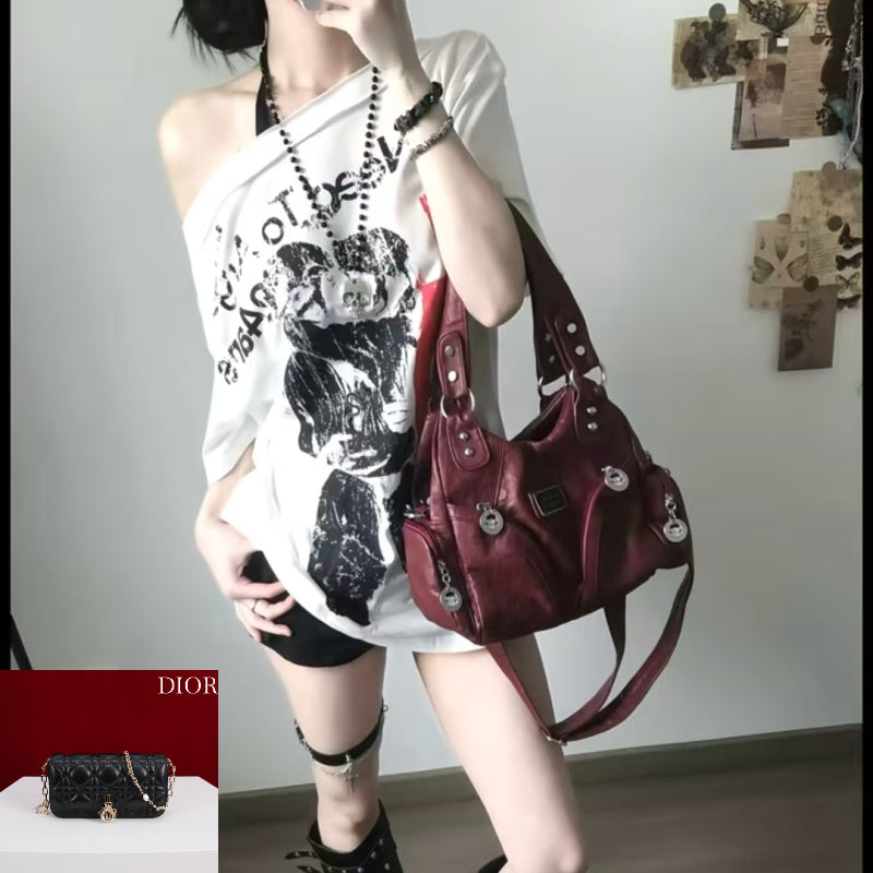Backless Printed Short-sleeve T-shirt SAB043