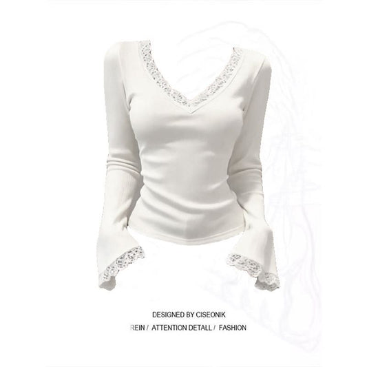 Lace V-neck T-shirt SAB217/SAB218