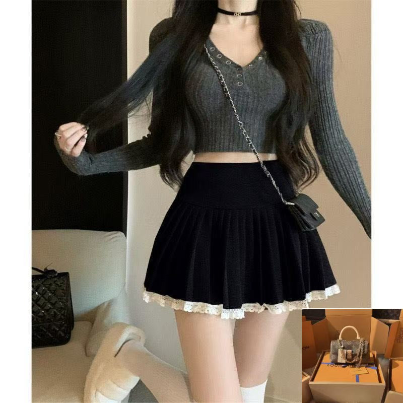 Lace Pleated Skirt SAB212