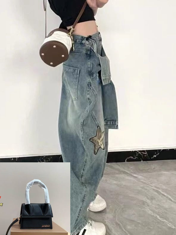Star Embroidered Sticker Jeans  SA649