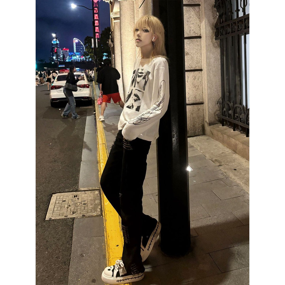 Round Neck Long Sleeve T-shirt SAB193