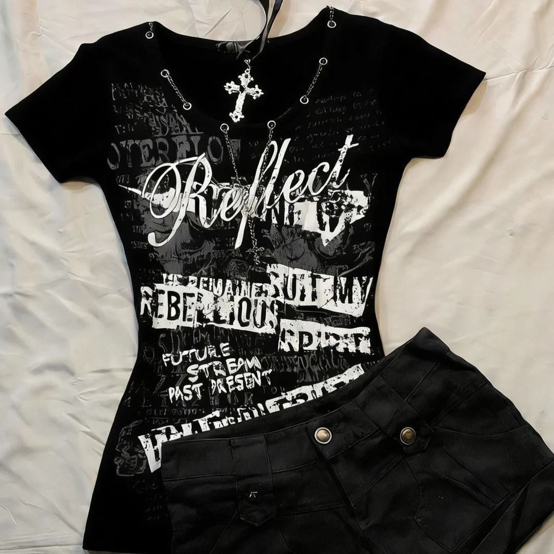 Black Short Sleeve T-shirt SA913
