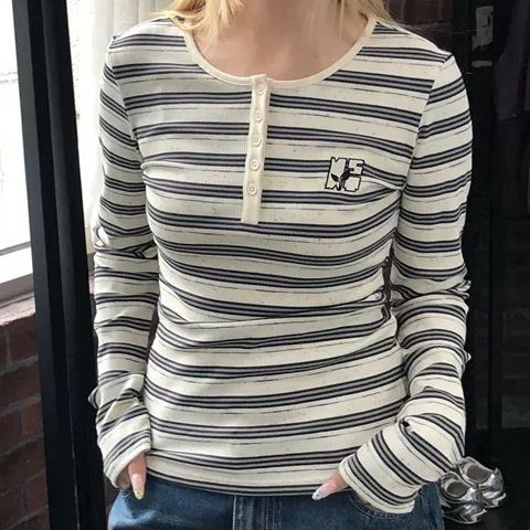 Black and White Striped Knit Base Layer SA664