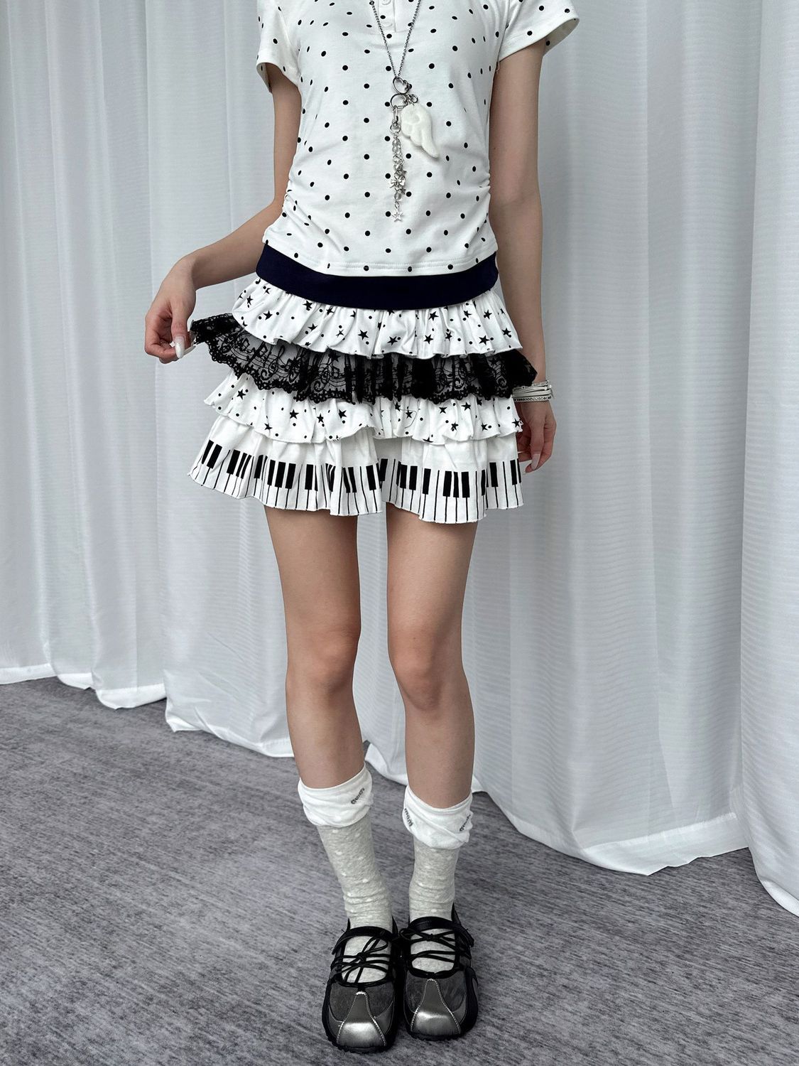 Lace Patchwork Skirt SAB018